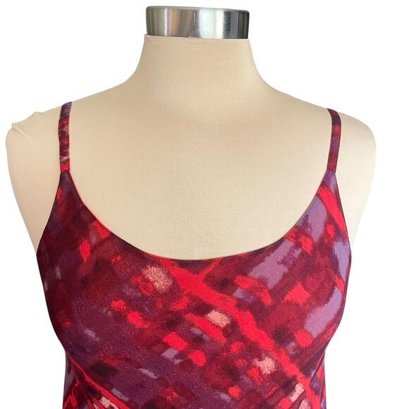 Cabi Cherish Chiffon Red Geometric Print Tank Top SMALL Casual Vacation Summer - Picture 4 of 10